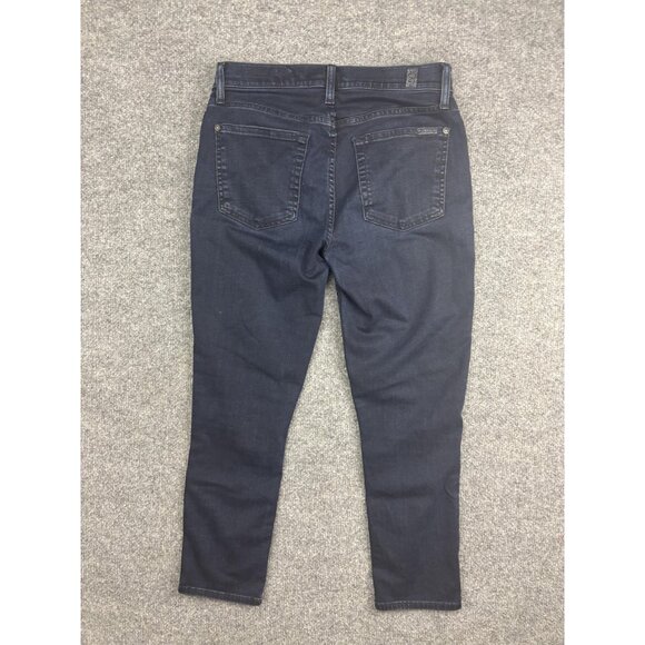 7 For All Mankind Jeans Womens 28 Dark Wash The Ankle Skinny Stretch Denim - Picture 7 of 9